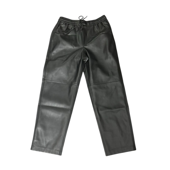 MNG Faux Leather Pull On Drawstring Waist Pants Size Medium - Picture 2 of 5